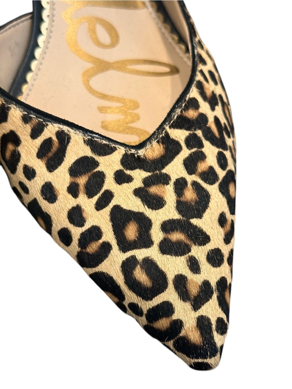 Sam Edelman Jari Leopard Printed Calf Hair on Leather D’Orsay Pointed Pumps 10 - Picture 5 of 8
